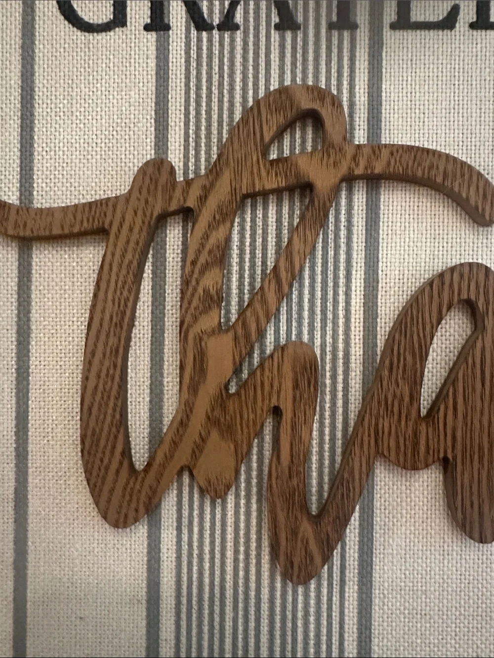 Grateful Thankful Blessed Wood Wall Sign - Neutral 24” x 12”